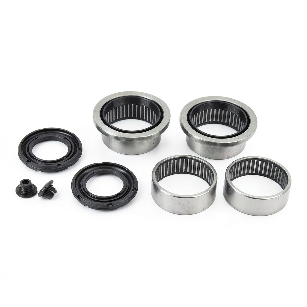 Installing Peugeot 206 Rear Axle Beam Repair Kit by Acouto on a wooden desk