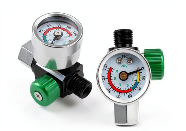 ENDOZER Oil Water Separator, Air Filter with Pressure Gauge, Pressure Regulator for Air Spray Gun, G1/4" Inlet and Outlet-3