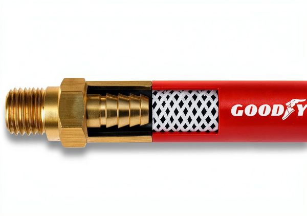 Goodyear 50 ft 3/8 in Rubber Air Hose Red 250 PSI Heavy Duty-1