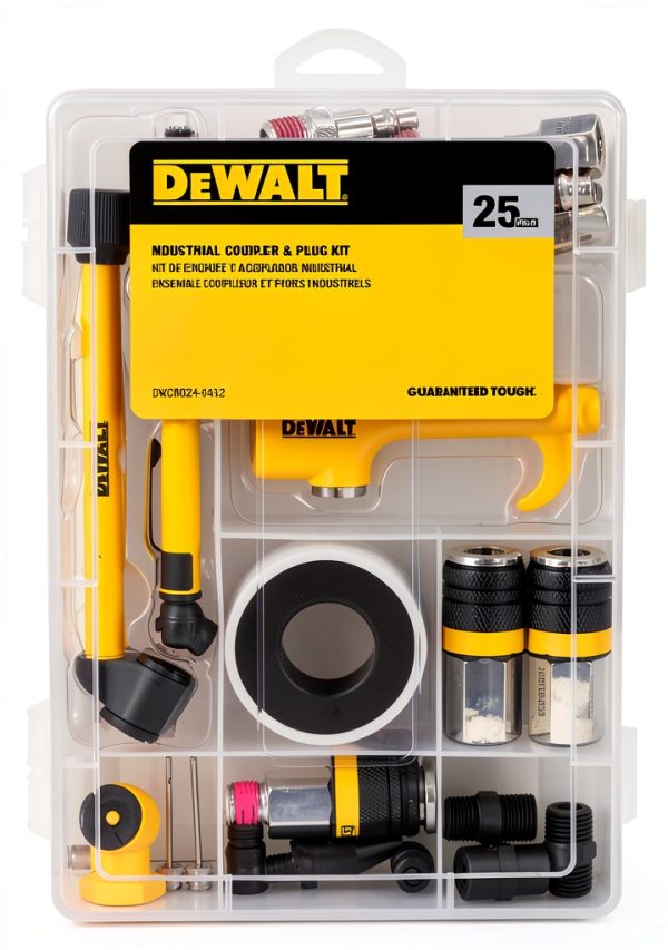 DEWALT 25pc Coupler & Plug Kit DXCM024-0412 1/4‑Inch Air Accessories-0
