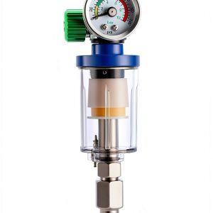 ENDOZER Oil Water Separator, Air Filter with Pressure Gauge, Pressure Regulator for Air Spray Gun, G1/4" Inlet and Outlet-0