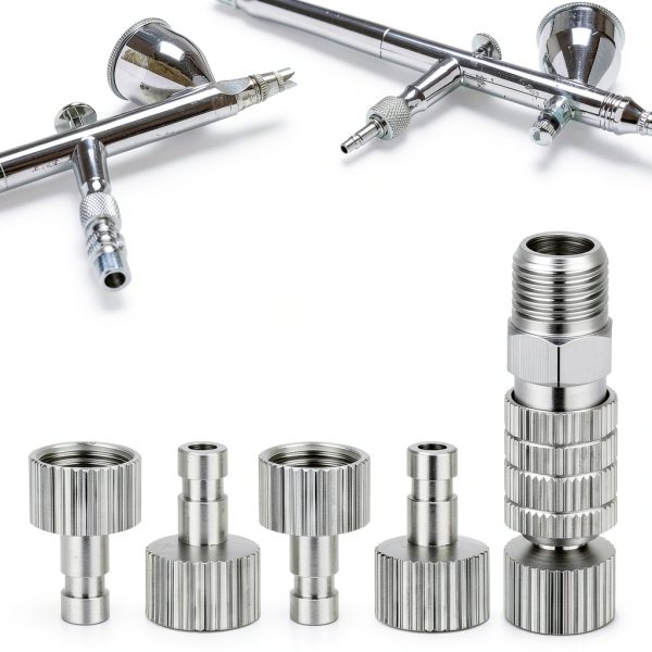 Hotop Airbrush Quick Release Coupling 5-Piece 1/8 Inch Alloy Steel Kit-2