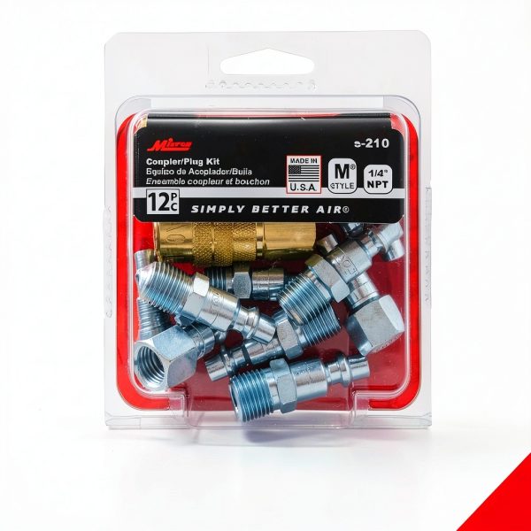 Milton (S-210) 1/4" NPT M-Style Coupler and Plug Kit, (12-Piece)-5