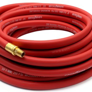 Goodyear 50 ft 3/8 in Rubber Air Hose Red 250 PSI Heavy Duty-0