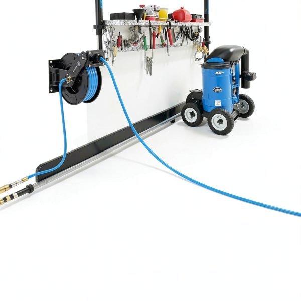 Retractable Air Hose Reel Relhost 50 ft 3/8 in Hybrid Steel Heavy Duty-4