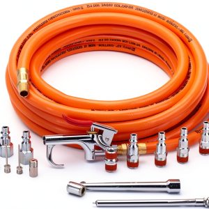 WYNNsky 3/8" X 25ft PVC Air Compressor Hose Kit With 17 Piece Air Tool and Air Compressor Accessories Kit-0