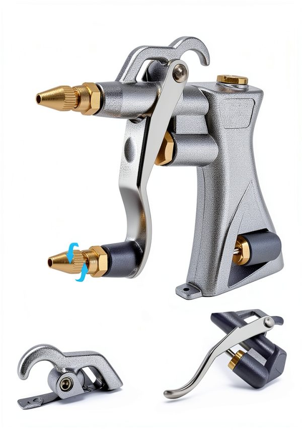 JASTIND Industrial Air Blow Gun with Brass Adjustable Air Flow Nozzle and 2 Steel Extension, Pneumatic Air Compressor Accessory Tool Dust Cleaning and Blower Gun-3