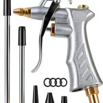JASTIND Industrial Air Blow Gun with Brass Adjustable Air Flow Nozzle and 2 Steel Extension, Pneumatic Air Compressor Accessory Tool Dust Cleaning and Blower Gun-0